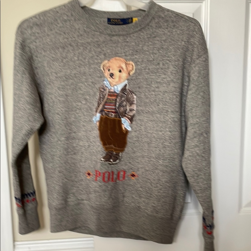 Polo by Ralph Lauren Gray Sweatshirt with Bear Design